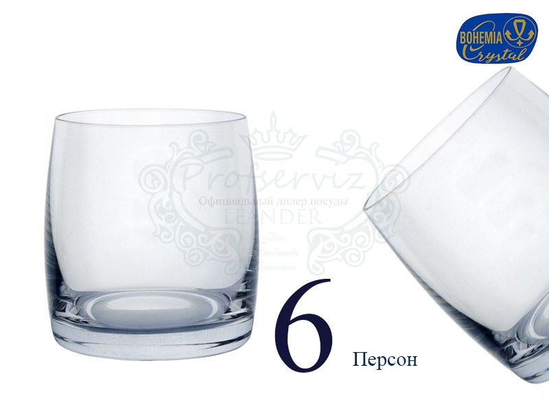 Фото Набор стаканов для виски Идеал (Ideal) 230мл, Гладкие, бесцветные (6 штук) Чехия 25015-230 