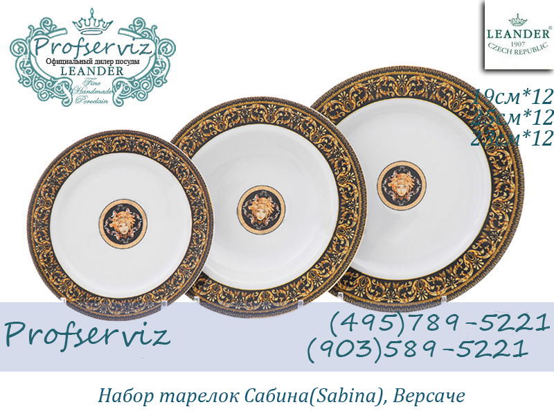 Фото Набор тарелок 12 персон 36 предметов Сабина (Sabina), Версаче (Чехия) 02160129-172Bx2