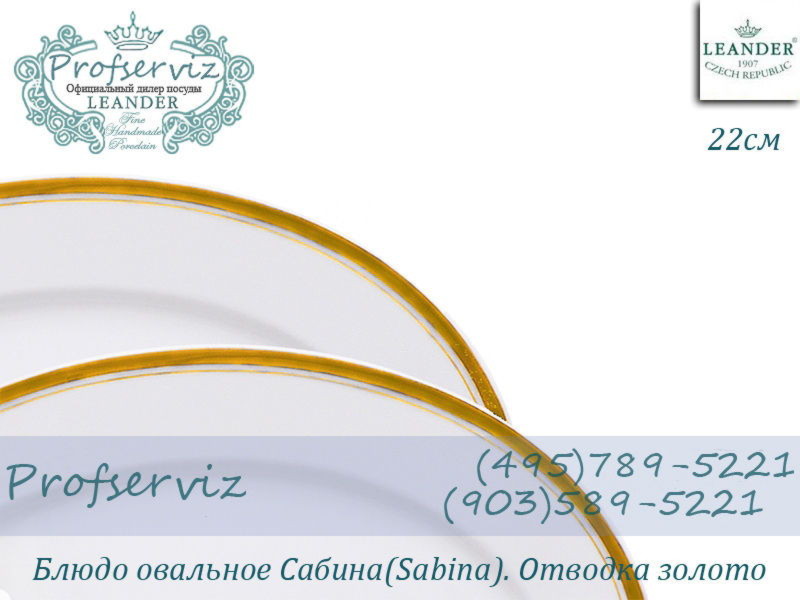 Фото Блюдо овальное 22 см Сабина (Sabina), Отводка золото (Чехия) 02111735-0511