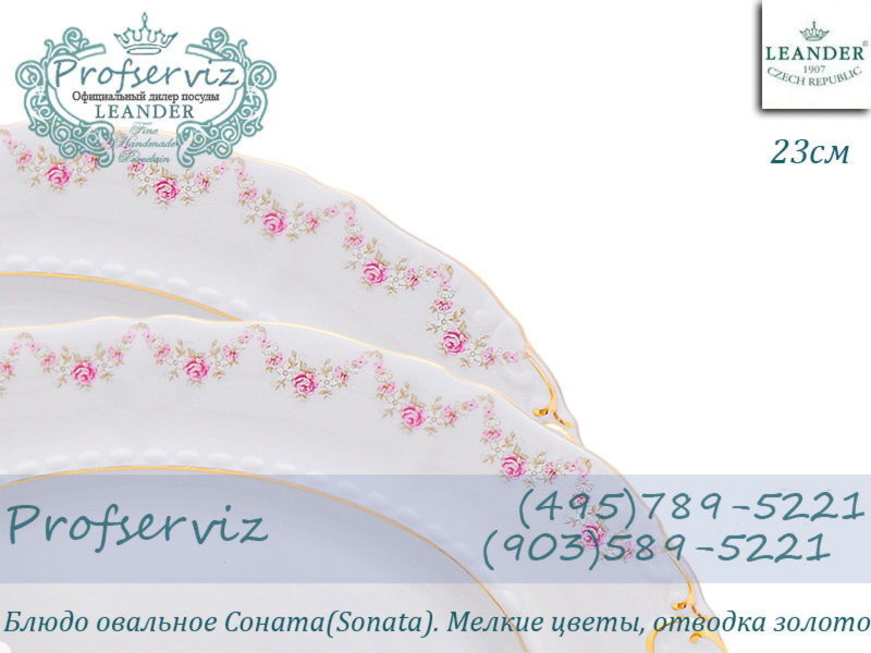 Фото Блюдо овальное 23 см Соната (Sonata), Мелкие цветы (Чехия) 07116125-0158 