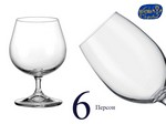 Набор бокалов для бренди, коньяка Лара (Lara) 400мл, Гладкие, бесцветные (6 штук) Чехия