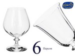 Набор бокалов для бренди, коньяка Анжела (Angela) 400мл, Оптик (6 штук) Чехия
