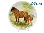 Тарелка мелкая подвесная 24 см, Лошади (Чехия)