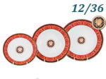 Набор тарелок 12 персон 36 предметов Сабина (Sabina), Версаче, Красная лента (Чехия)