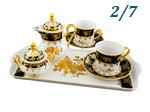 Подарочный набор кофейный Тет-а-тет Мэри- Энн (Mary- Anne), Золотая роза, кобальт (Чехия)