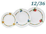 Набор тарелок 12 персон 36 предметов Мэри- Энн (Mary- Anne), Фруктовый сад (Чехия)