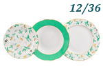 Набор тарелок 12 персон 36 предметов Мэри- Энн (Mary- Anne), Зеленые листья (Чехия)