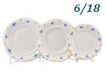 Набор тарелок 6 персон 18 предметов Соната (Sonata), Голубые цветы (Чехия)