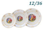 Набор тарелок 12 персон 36 предметов Соната (Sonata), Мадонна, перламутр (Чехия)