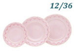 Набор тарелок 12 персон 36 предметов Соната (Sonata), Мелкие цветы, розовый фарфор (Чехия)