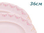 Блюдо овальное 36 см Соната (Sonata), Мелкие цветы, розовый фарфор (Чехия)