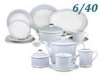 Чайно- столовый сервиз 6 персон 40 предметов Сабина (Sabina), Синее плетение (Чехия)