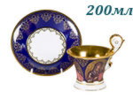 Чайная пара 200 мл Улрика (Ulrika), Лики святых, синяя (Чехия)