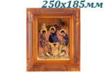Икона на фарфоре в деревянной раме 250х185 мм, Троица (Чехия)