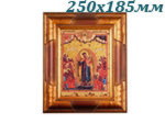 Икона на фарфоре в деревянной раме 250х185 мм, Всех скорбящих радость (Чехия)