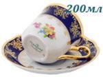 Чайные пары 200 мл Мэри- Энн (Mary- Anne), Мелкие цветы, кобальт (6 пар) (Чехия)