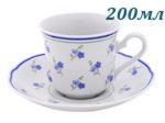 Чайные пары 200 мл Мэри- Энн (Mary- Anne), Синие цветы (6 пар) (Чехия)