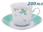 Чайные пары 200 мл Мэри- Энн (Mary- Anne), Зеленые листья (6 пар) (Чехия)