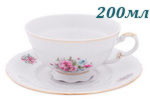 Чайные пары 200 мл Соната (Sonata), Розовые цветы (6 пар) (Чехия)
