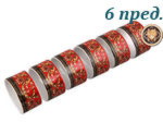 Набор колец для салфеток Сабина (Sabina), Версаче, Красная лента (6 штук) (Чехия)