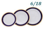 Набор тарелок 6 персон 18 предметов Сабина (Sabina), Кобальтовая лента (Чехия)
