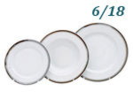 Набор тарелок 6 персон 18 предметов Сабина (Sabina), Отводка платина (Чехия)