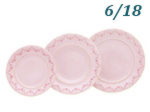Набор тарелок 6 персон 18 предметов Соната (Sonata), Мелкие цветы, розовый фарфор (Чехия)