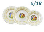 Набор тарелок 6 персон 18 предметов Верона (Verona), Мадонна, золото (Чехия)