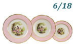 Набор тарелок 6 персон 18 предметов Мэри- Энн (Mary- Anne), Свидание, розовый (Чехия)
