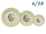 Набор тарелок 6 персон 18 предметов Мэри- Энн (Mary- Anne), Свидание, салатовый (Чехия)