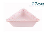 Салатник треугольный 17 см Соната (Sonata), Мелкие цветы, розовый фарфор (Чехия)