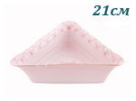 Салатник треугольный 21 см Соната (Sonata), Мелкие цветы, розовый фарфор (Чехия)