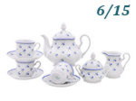 Чайный сервиз 6 персон 15 предметов Мэри- Энн (Mary- Anne), Синие цветы (Чехия)