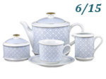 Чайный сервиз 6 персон 15 предметов Сабина (Sabina), Синее плетение (Чехия)
