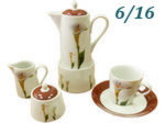 Чайный сервиз 6 персон 16 предметов Елизавета (Elizaveta) с подогревом, Каллы (Чехия)