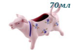 Сливочник- корова 70 мл Мэри- Энн (Mary- Anne), Синие цветы, розовый фарфор (Чехия)