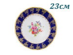 Тарелка глубокая 23 см Мэри- Энн (Mary- Anne), Мелкие цветы, кобальт (6 штук) (Чехия)