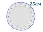 Тарелка мелкая 25 см Мэри- Энн (Mary- Anne), Синие цветы (6 штук) (Чехия)
